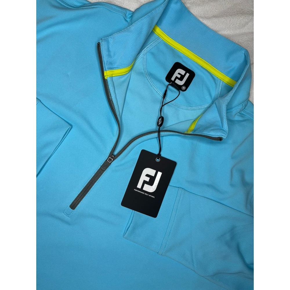 FootJoy FJ Lightweight Golf HYPR Mid-Layer Blue Medium Pullover 1/4 Zip NWT $115